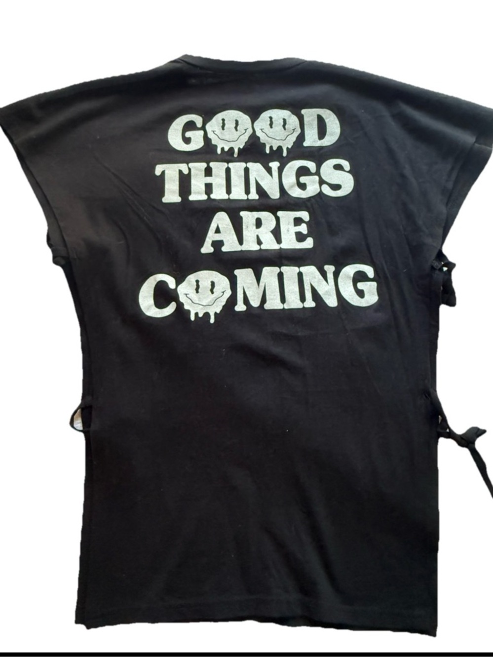 On Fire Black T Shirt XL + Tie Side Pants Set Doing Good Things Graphic